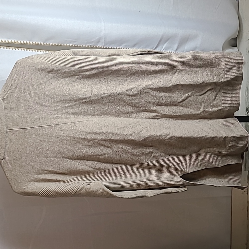 Athleta Merino Wool Cashmere Duster Cardigan Size XS Tan Beige - Picture 4 of 4